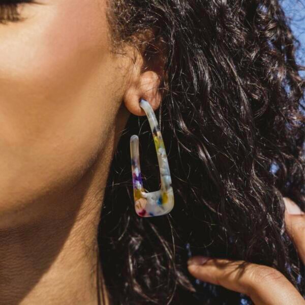 Geometric Acrylic Hoop Earrings