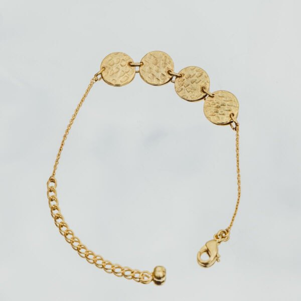 Hammered Disc Bracelet (Silver or Gold)