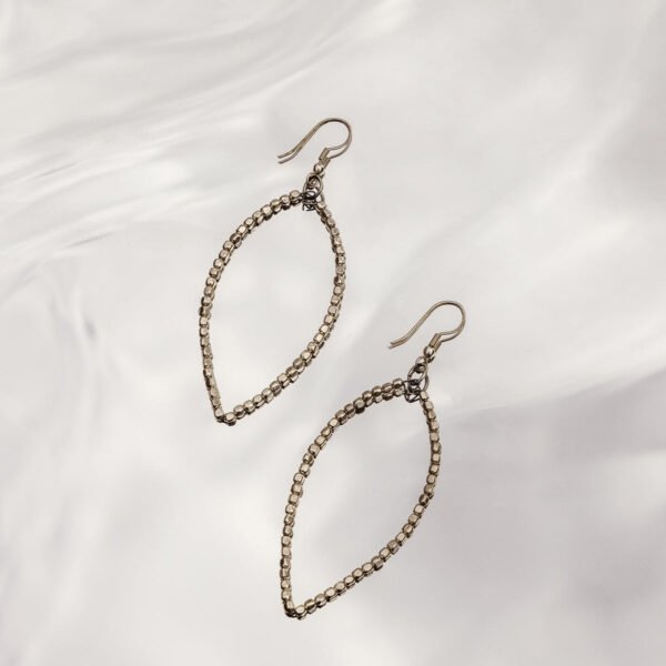 Silver Beaded Hoop Earrings